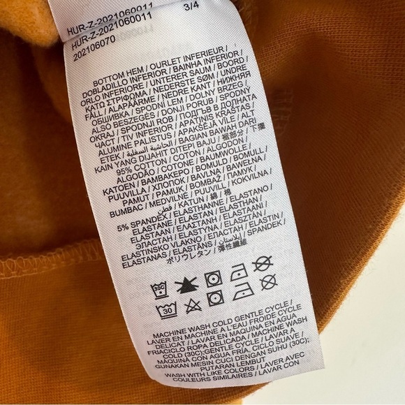 Hurley Crop Fleece Graphic Hoodie Golden Yellow Womens Sz. Medium - Picture 7 of 8